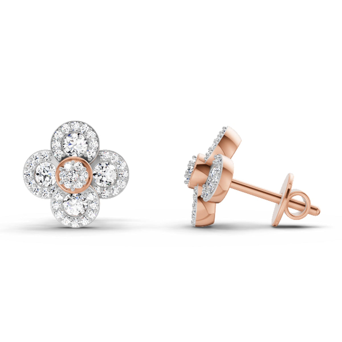 Gleaming Cluster Diamond Earrings