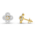 0.79 Carat Cluster Diamond Earrings 14K
