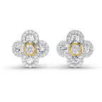 0.79 Carat Cluster Diamond Earrings 14K