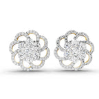 1.15 Carat Cluster Diamond Earrings 14K