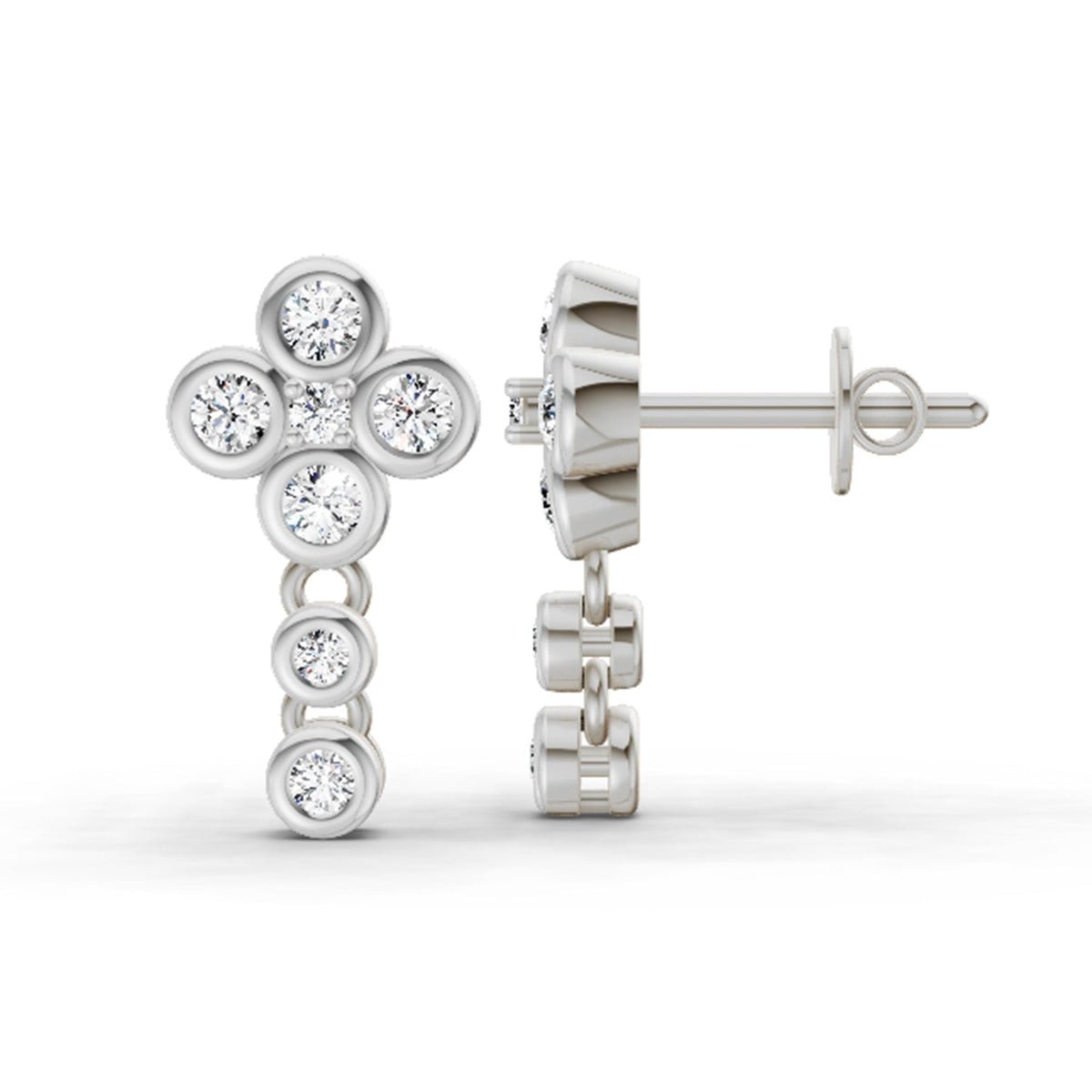 Refined Diamond Dangle Earrings