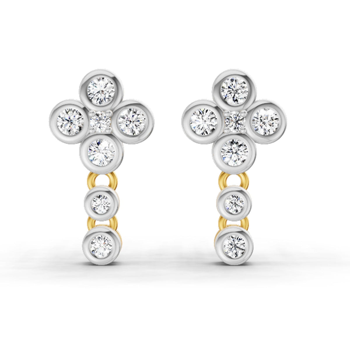 0.5 Carat Round Dangle Earrings 14K