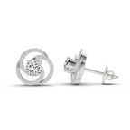 Ethereal Circle Halo Diamond Stud Earrings