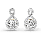 1.08 Ct Teardrop Infinity Stud Earrings 14K