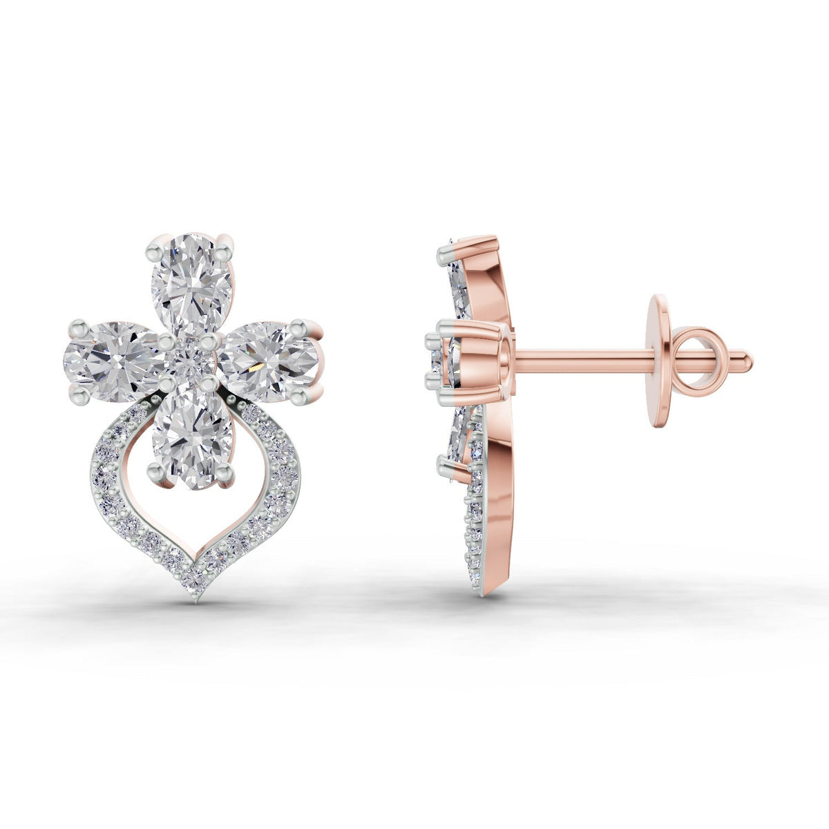 Ethereal Oval Cluster Diamond Earrings