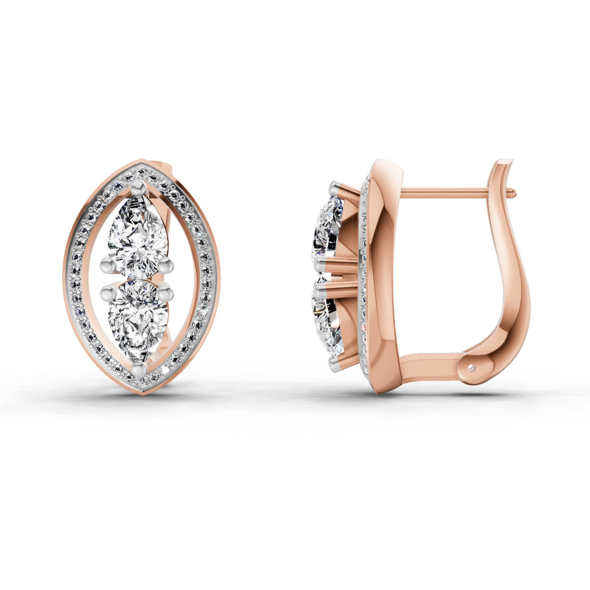 Pristine Pear Cluster Diamond Earrings