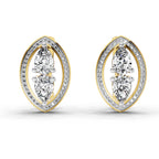 2.63 Carat Pear Shape Cluster Diamond Earrings 14K