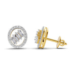 0.47 Carat Cluster Diamond Earrings 14K