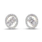 0.47 Carat Cluster Diamond Earrings 14K