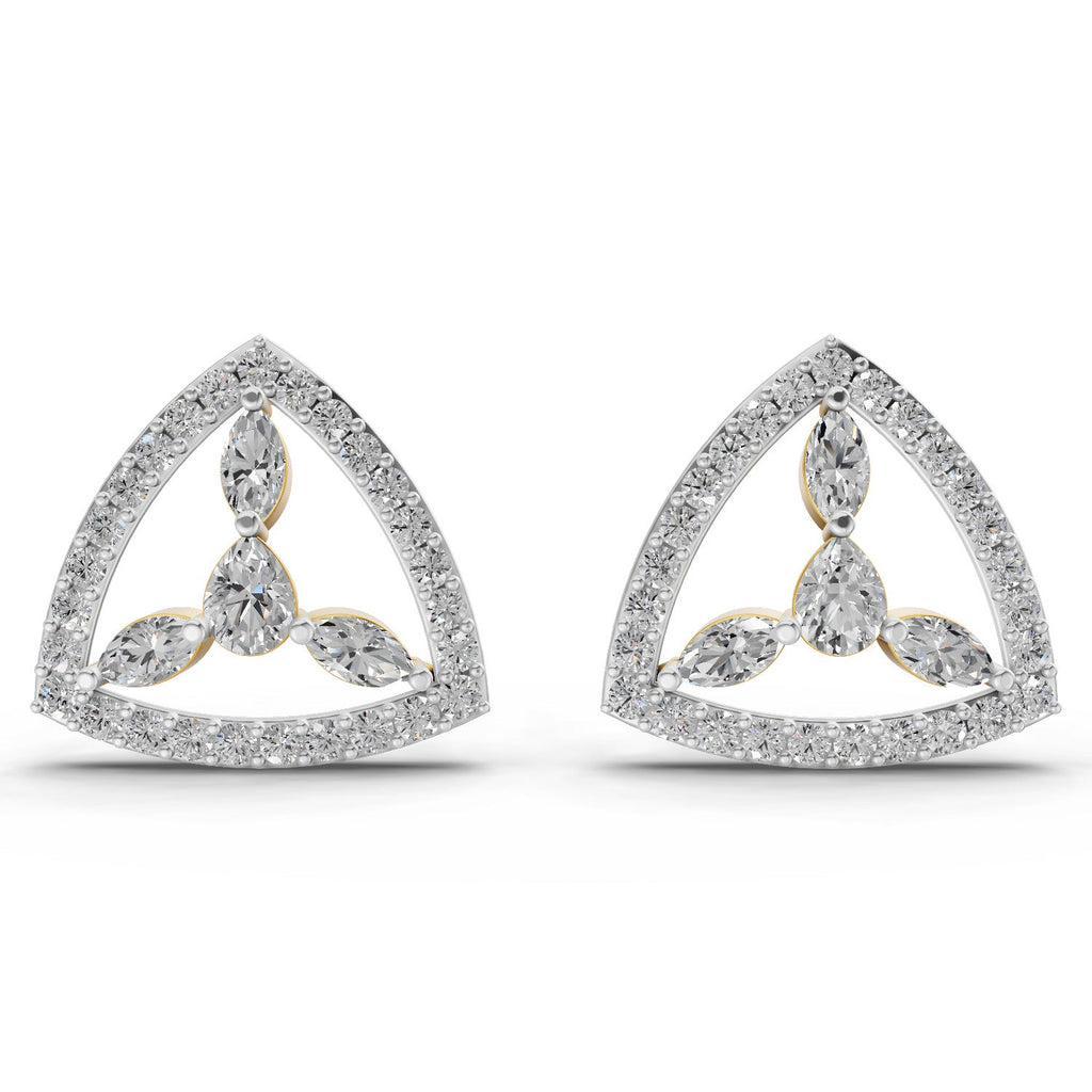 1.42 Carat Eterna Trinity Diamond Earrings 14K