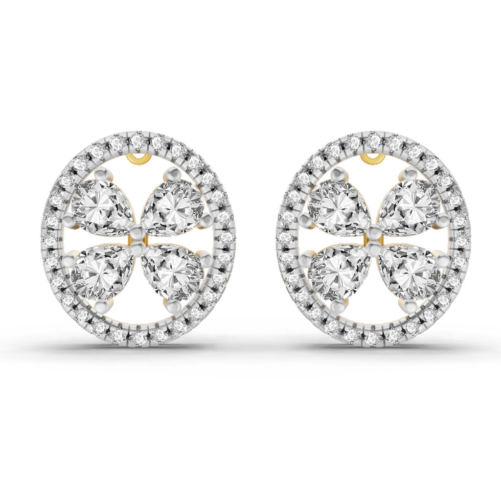 1.8 Carat Clover Earrings 14K