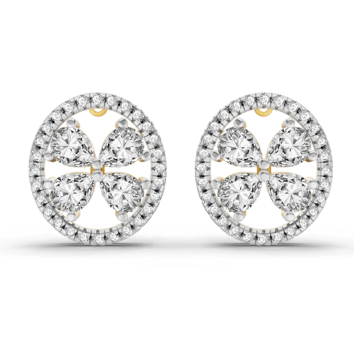 1.8 Carat Clover Earrings 14K