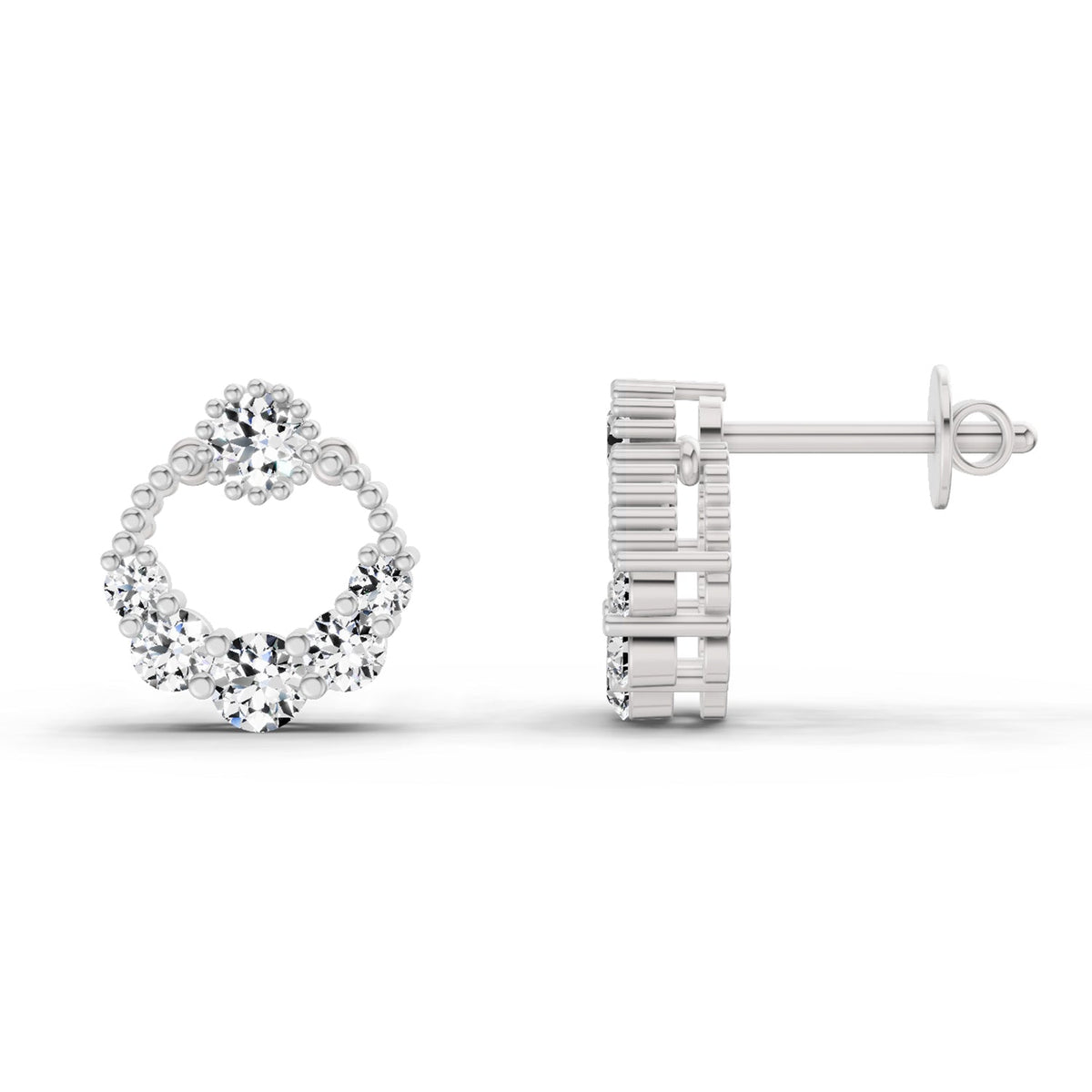 Ethereal Circle Diamond Stud Earrings