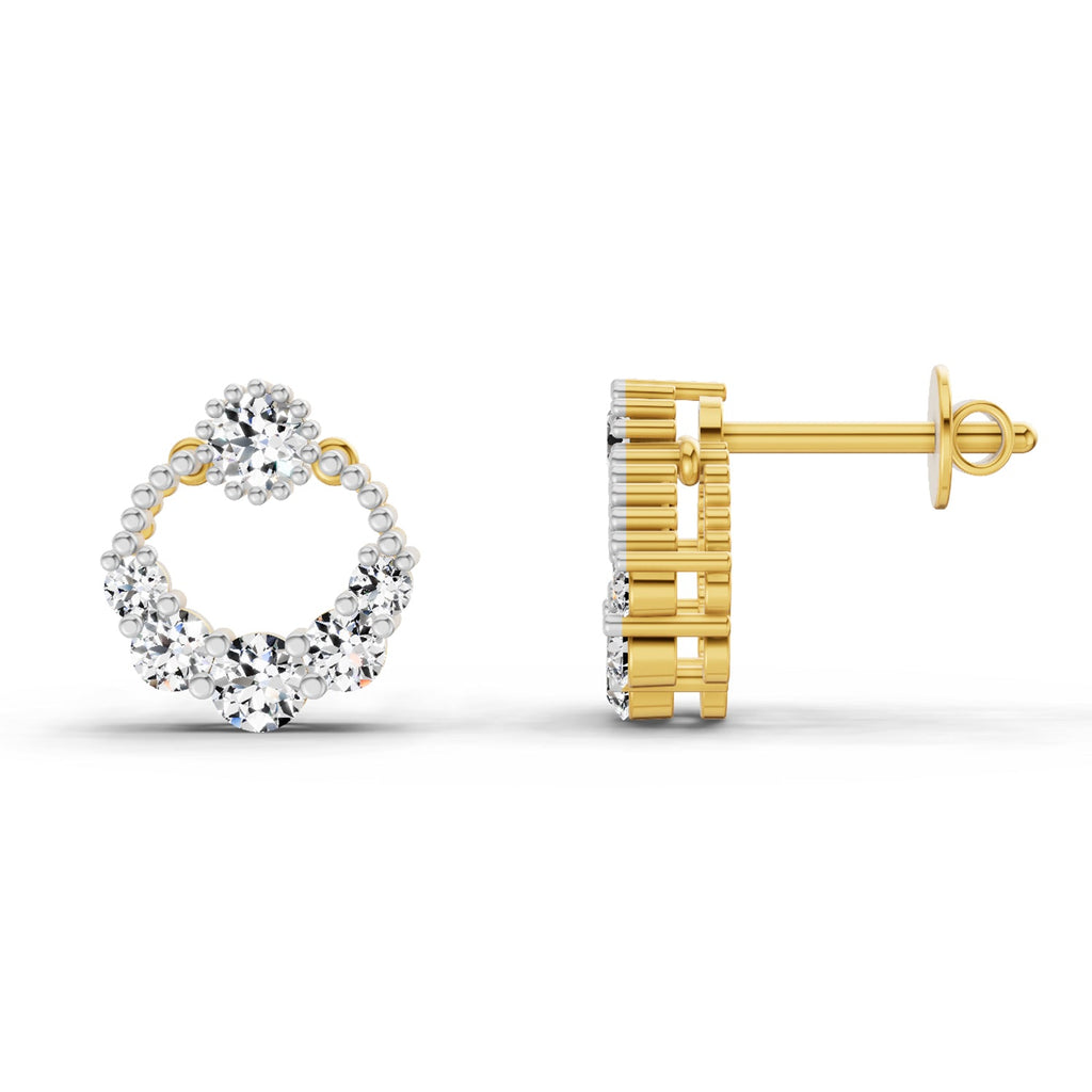 0.69 Carat Diamond Stud Earrings 14K