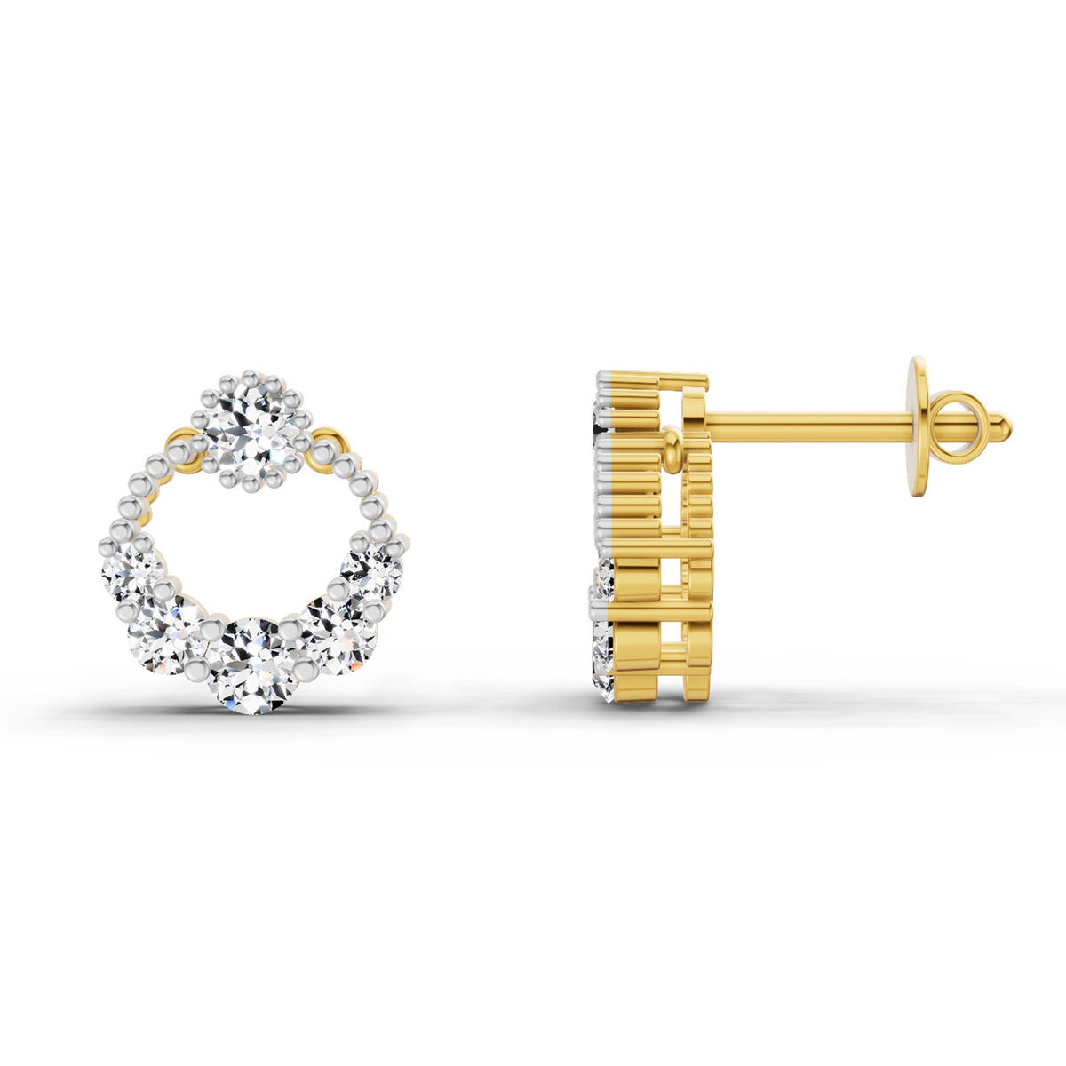 0.69 Carat Diamond Stud Earrings 14K