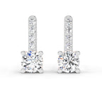 0.75 Carat Round Bar Drop Earrings 14K - Rose Gold