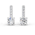 0.75 Carat Round Bar Drop Earrings 14K - White Gold