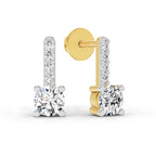 0.75 Carat Round Bar Drop Earrings 14K