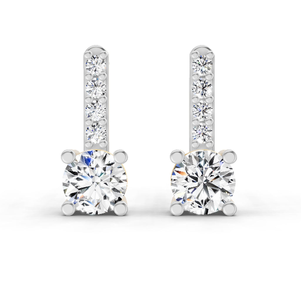 0.75 Carat Round Bar Drop Earrings 14K