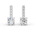 0.75 Carat Round Bar Drop Earrings 14K