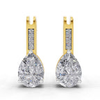 1.39 Carat Pear Eternal Drop Diamond Earrings 14K