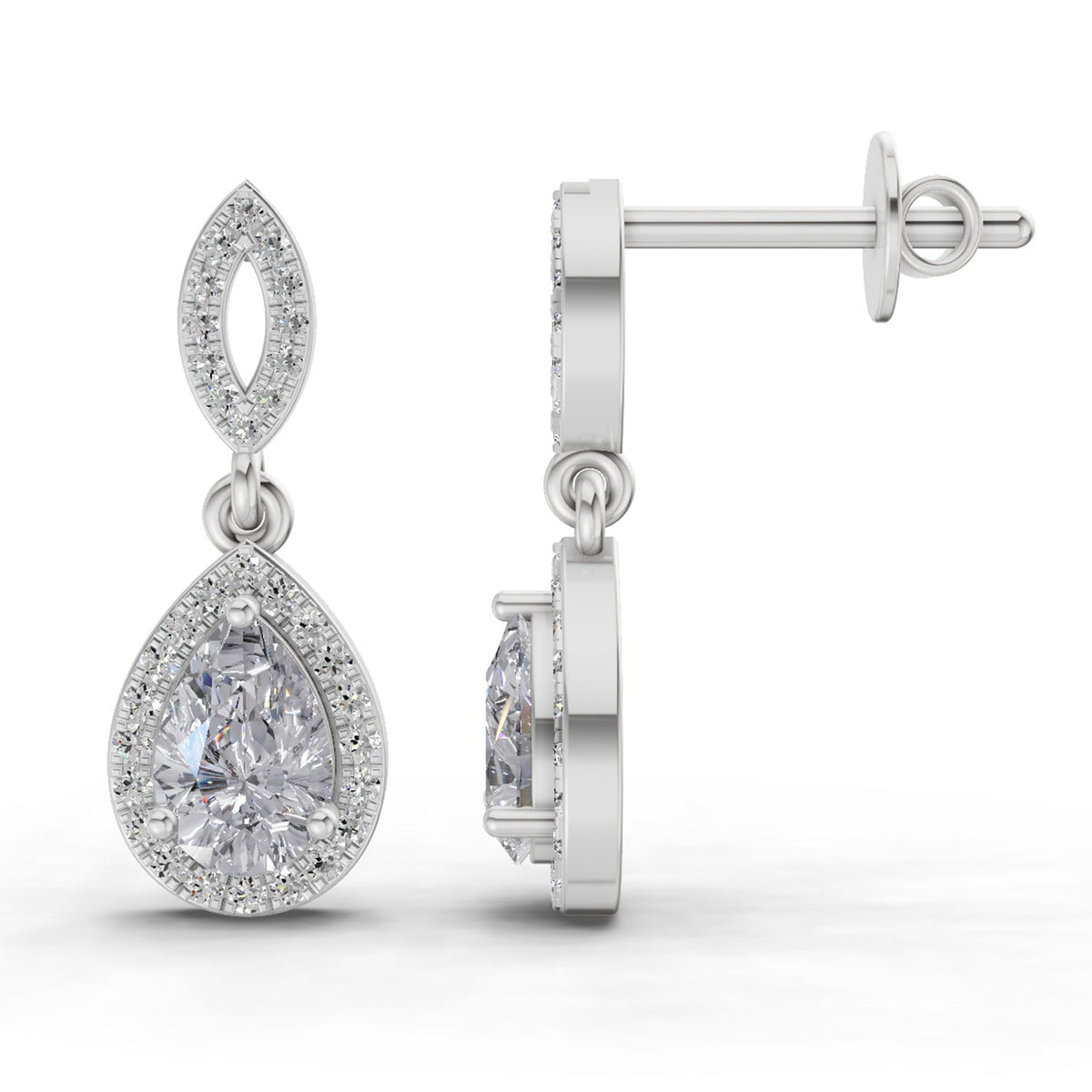 Timeless Pear Diamond Earrings