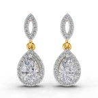 1.39 Carat Pear Elegant Diamond Earrings 14K