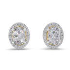 2.25 Carat Oval Shape Halo Diamond Earrings 14K