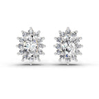 0.69 Carat Oval Halo Stud Earrings 14K