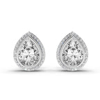 2.22 Carat Luna Pear Halo Earrings 14K