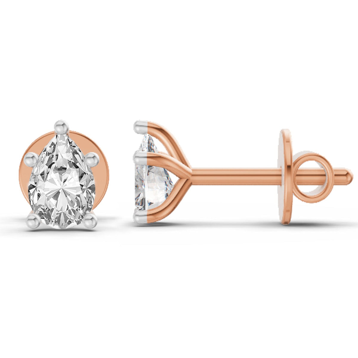 Classic Pear Diamond Stud Earrings