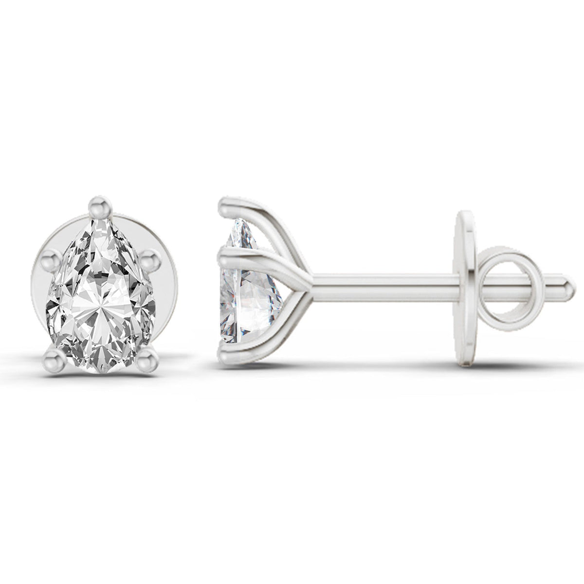 Classic Pear Diamond Stud Earrings