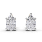 2.64 Carat Pear Shape Solitaire Diamond Stud Earrings 14K