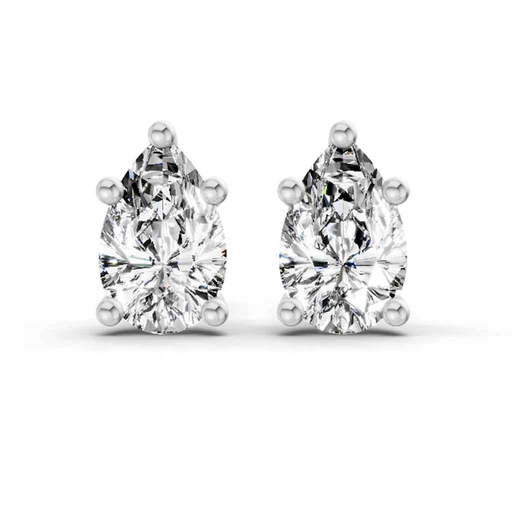 0.64 Carat Pear Stud Earrings 14K