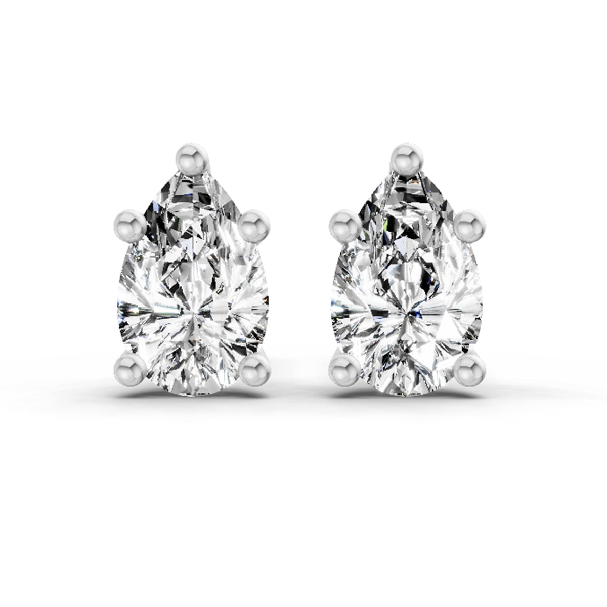 0.64 Carat Pear Stud Earrings 14K