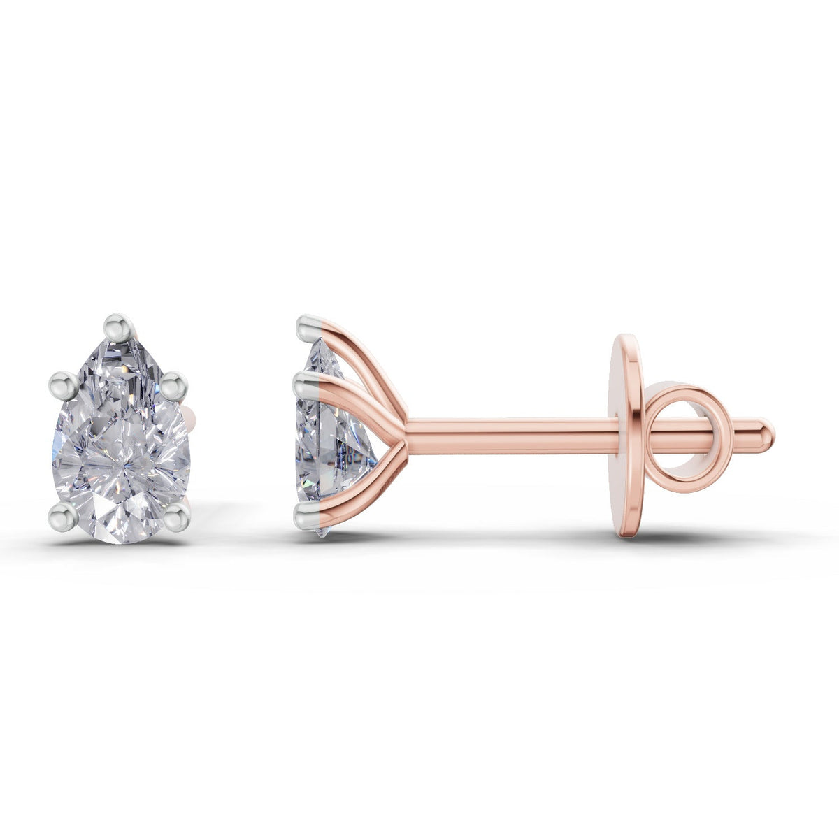 Opulent Pear Diamond Stud Earrings