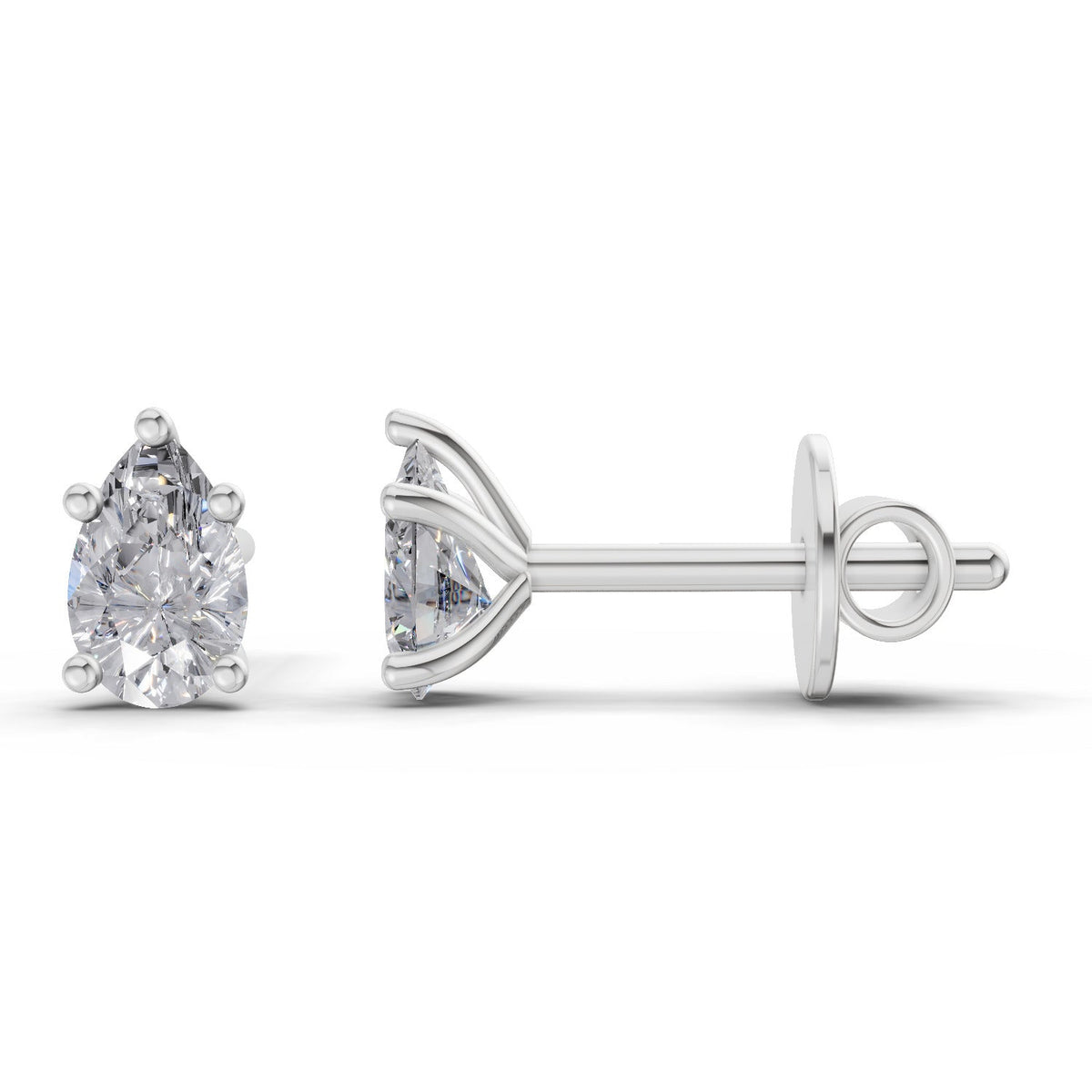 Opulent Pear Diamond Stud Earrings