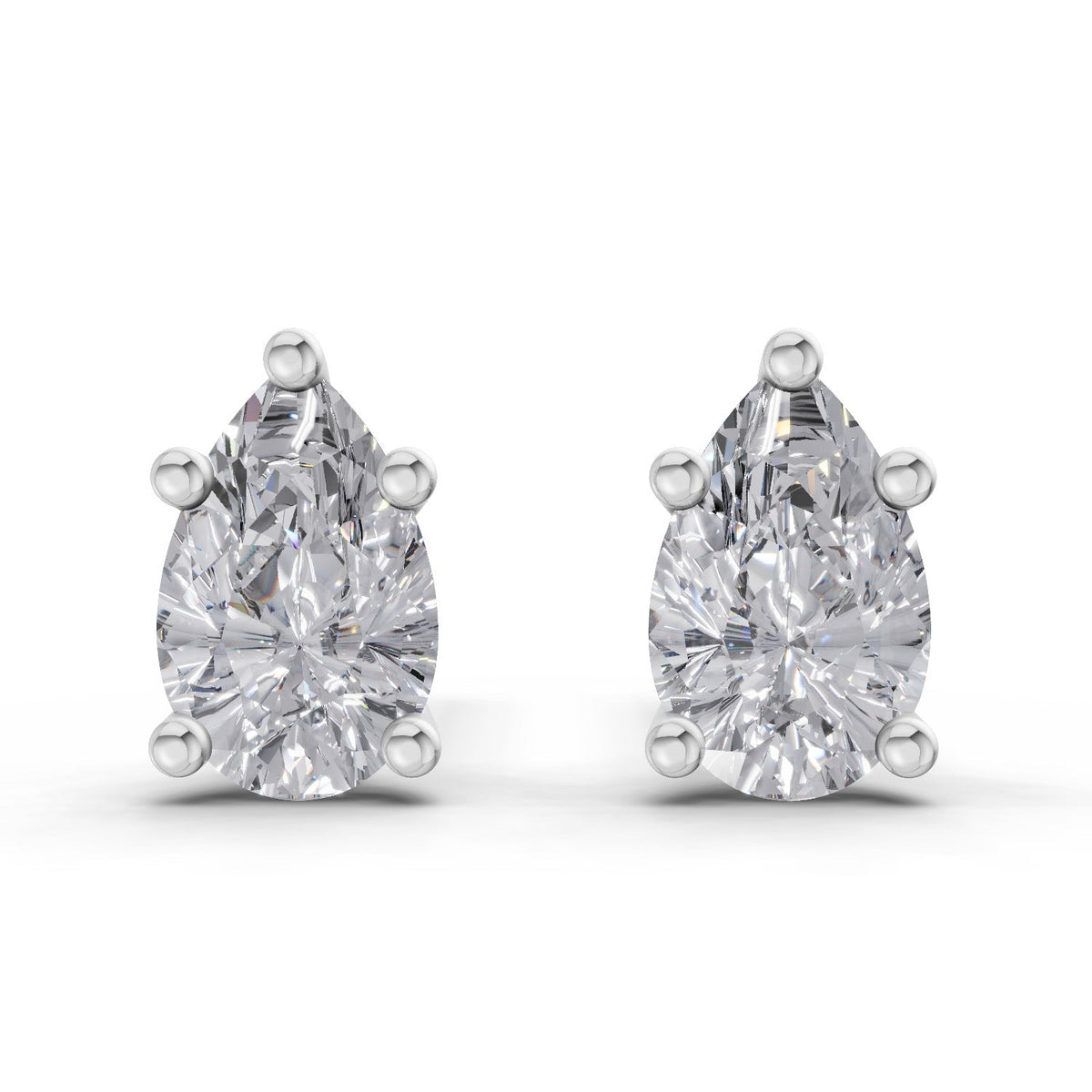0.6 Carat Pear Diamond Earrings 14K