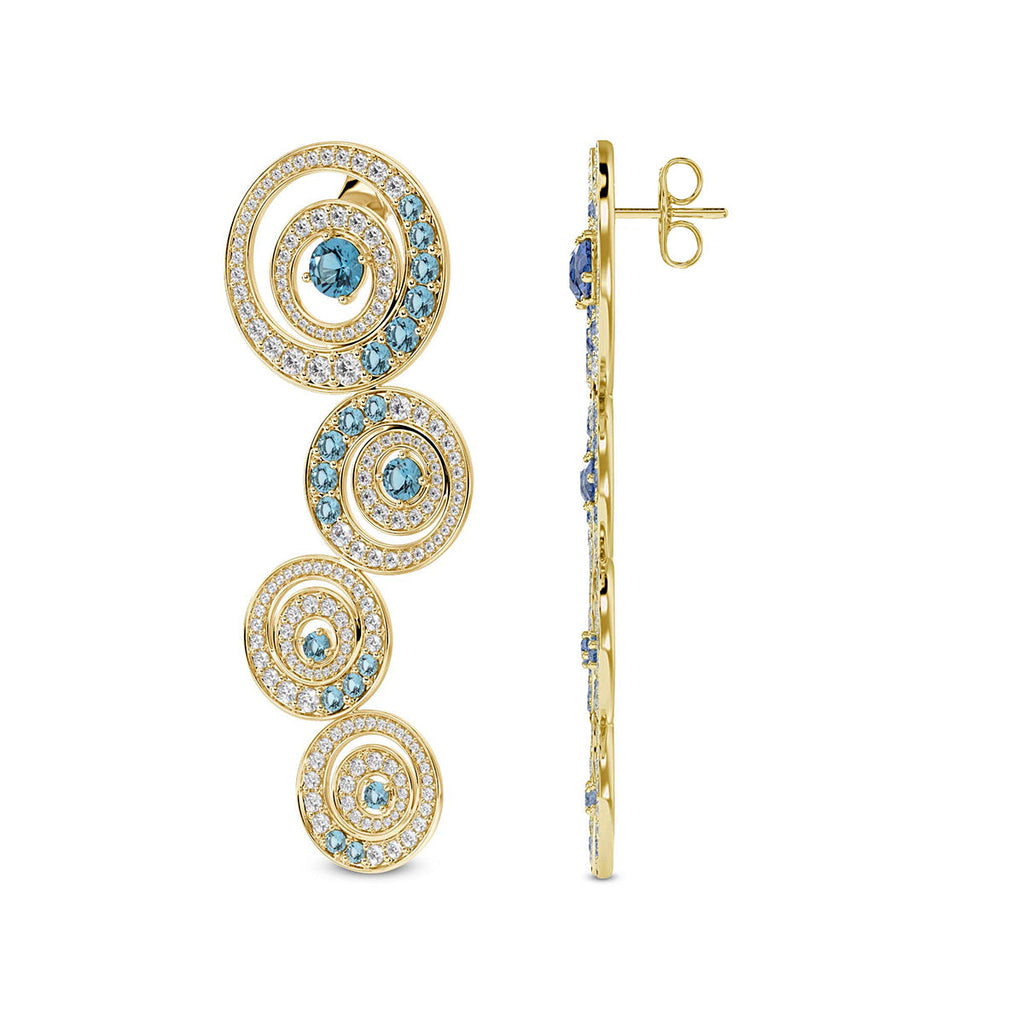 3.66 Carat 14K Gold Celestial Blue Cascade