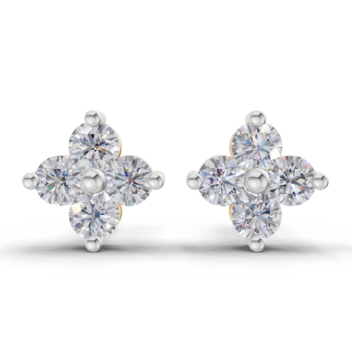 0.55 Ct Floral Earrings 14K