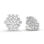 Lab Grown Diamond 1.67 Carat Round Snowflake Stud Earrings 14K - White Gold
