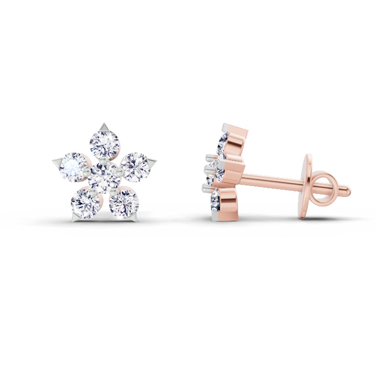 Timeless Floral Diamond Stud Earrings