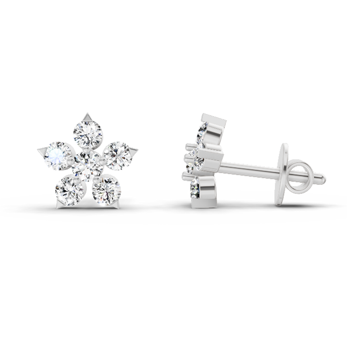 Timeless Floral Diamond Stud Earrings