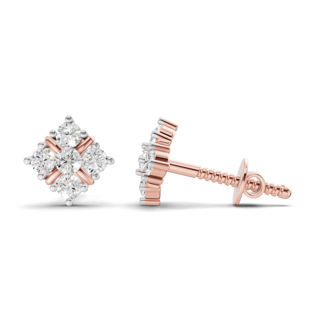 Pristine Cluster Diamond Stud Earrings
