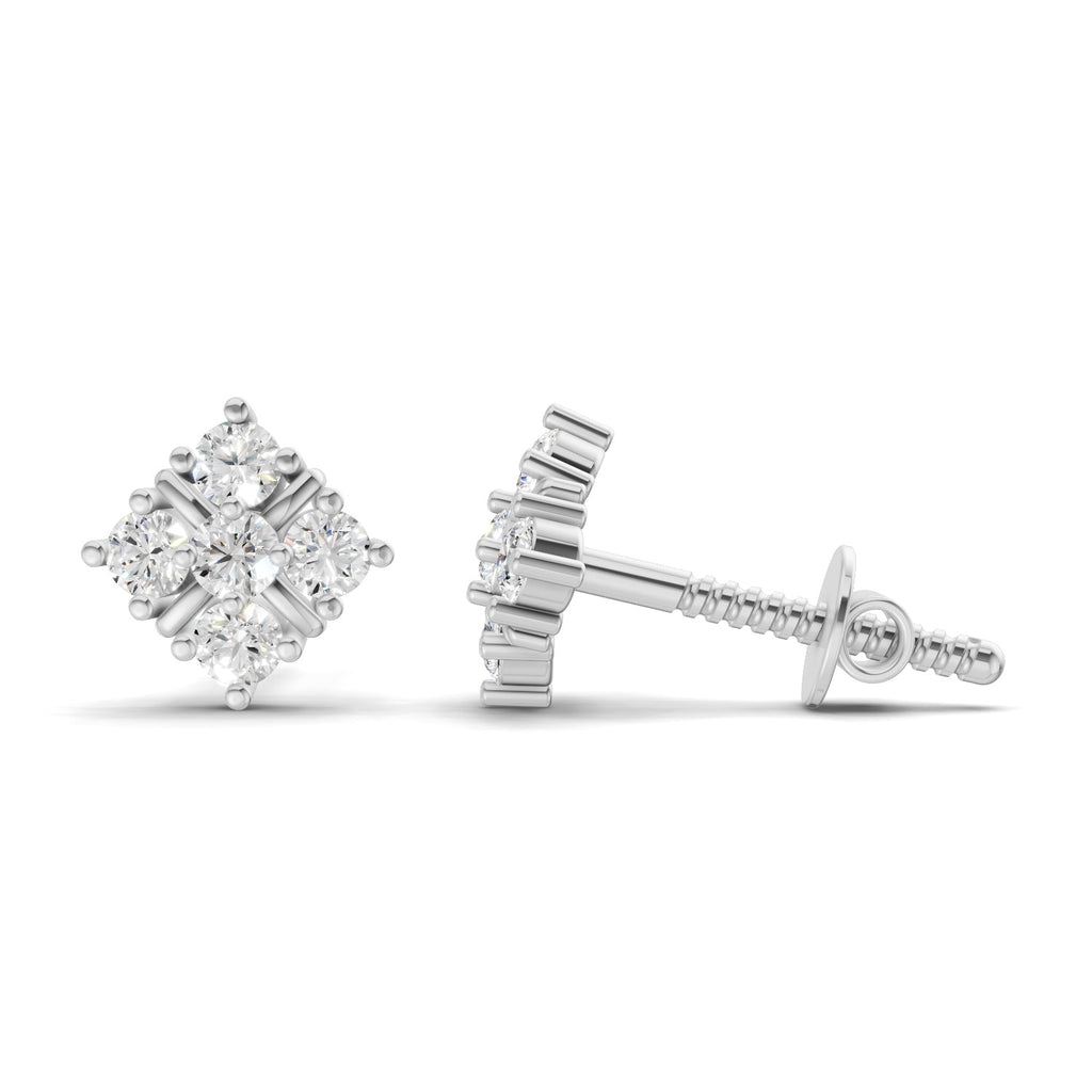 Pristine Cluster Diamond Stud Earrings