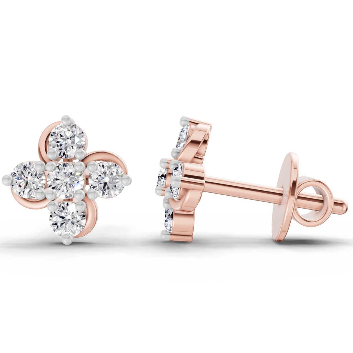 Graceful Diamond Stud Earrings