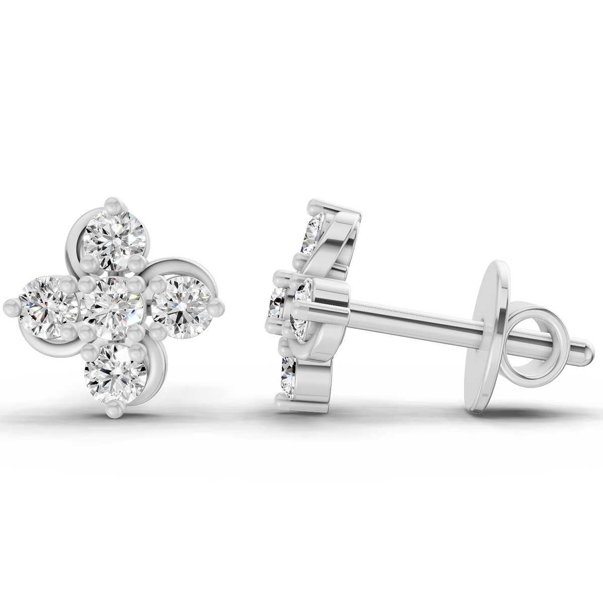 Graceful Diamond Stud Earrings