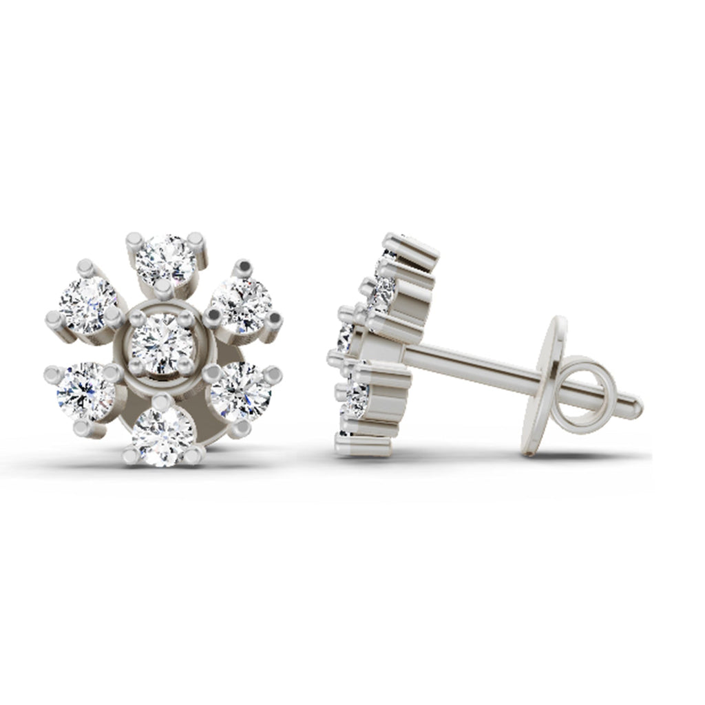 Resplendent Round Diamond Stud Earrings