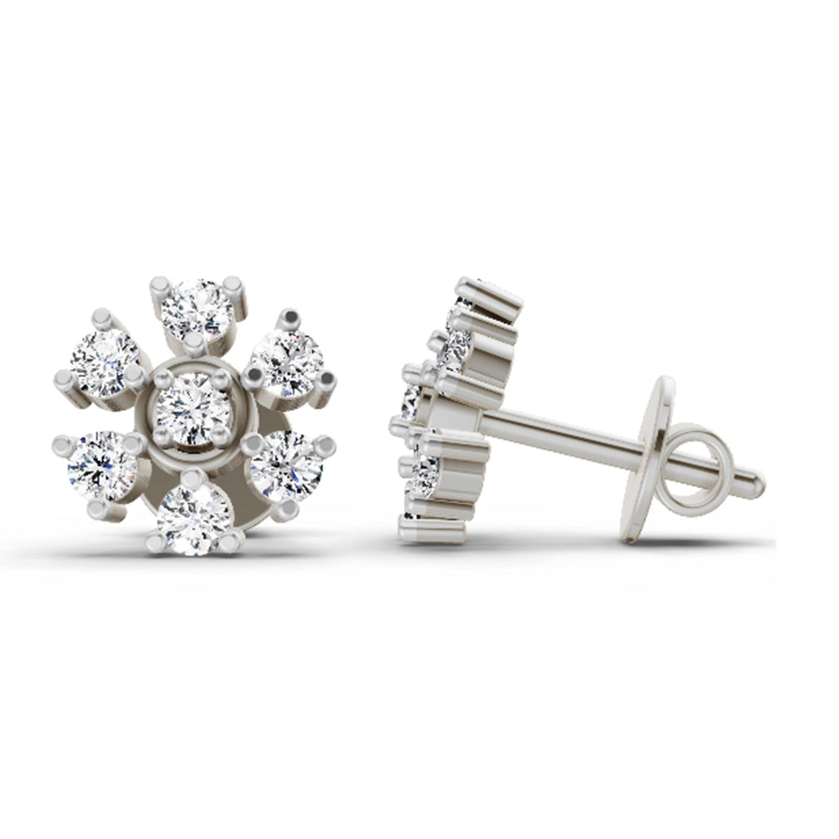 Resplendent Round Diamond Stud Earrings