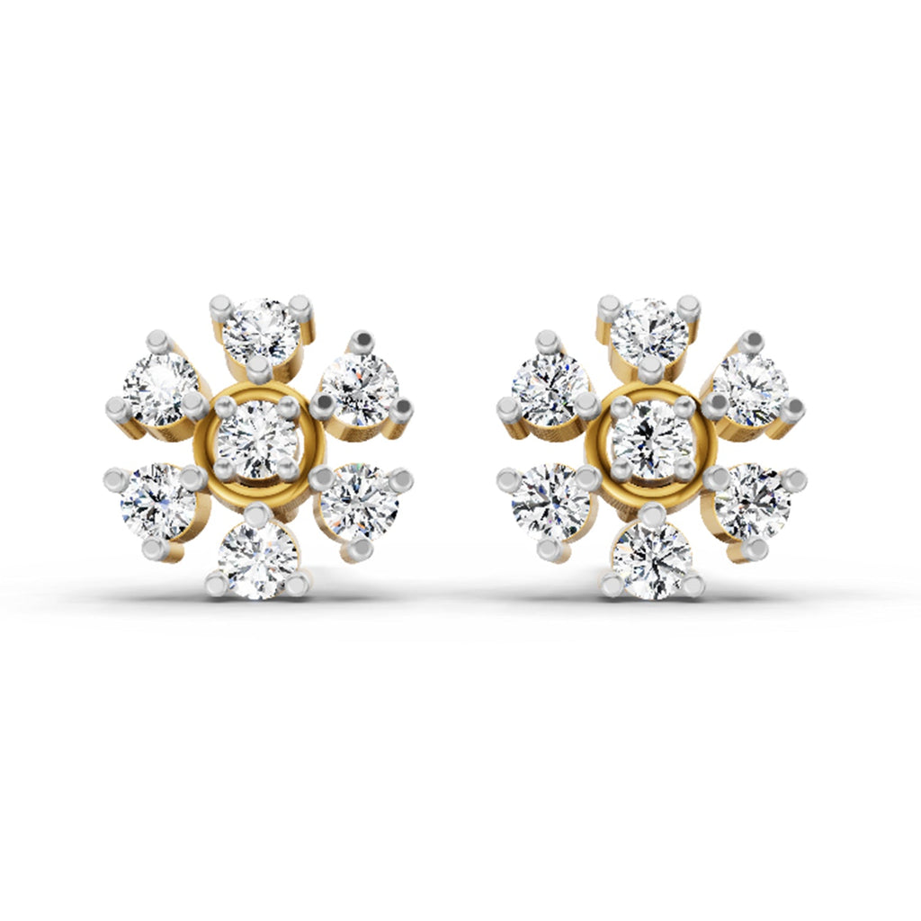 0.70 Carat Round Lily Earrings 14K